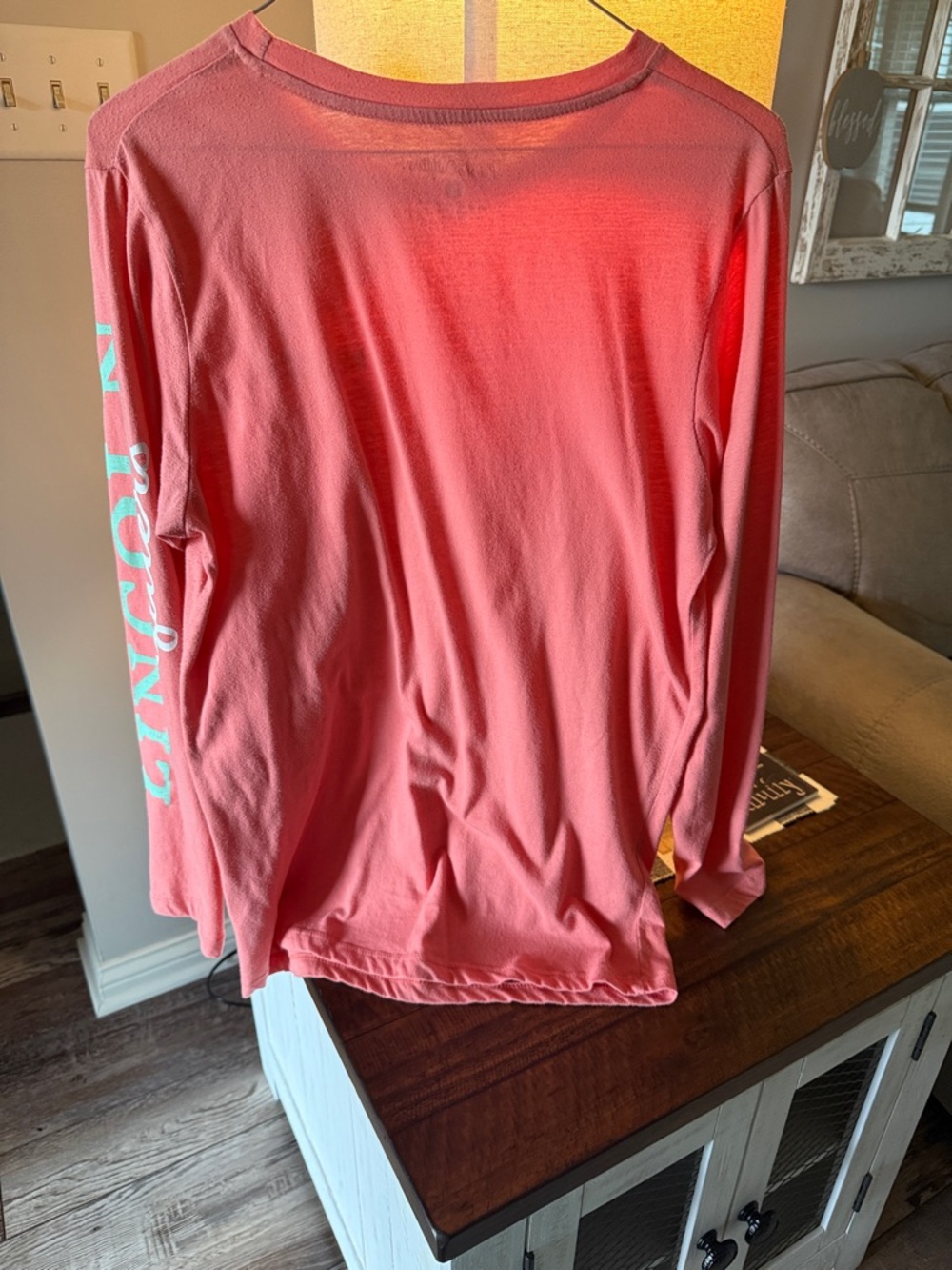 OTTO Coral/Orange Long Sleeve Logo Tee - Picture 4 of 5